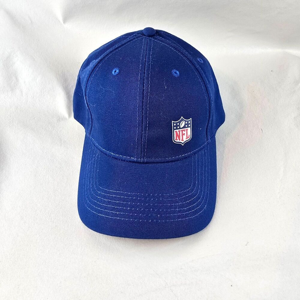 NFL Hat Mens Blue Adjustable Strapback Hook Loop BDA Sports Logo Football Casual